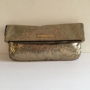 VICTORIA SECRET Metallic GOLD Clutch Handbag NWOT